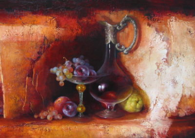 De l'aiguière à la coupe - Huile sur toile – 120 x 60 cm