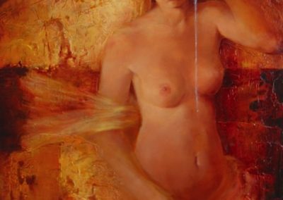 La fontaine captive - Huile sur toile - 81 x 65 cm