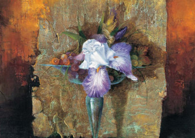 Iris en coupe - Huile sur toile - 81 x 65 cm