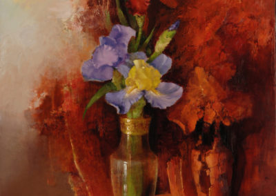 Iris en écho - Huile sur toile - 92 x 73 cm