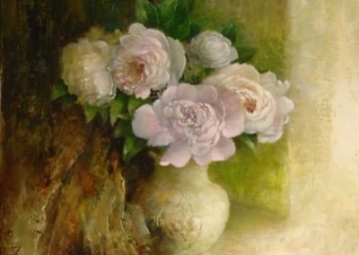 Printemps pivoines - Huile sur toile - 73 x 60 cm