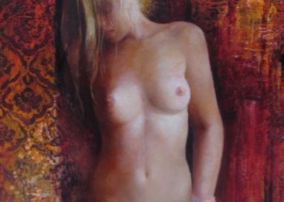 La pudeur - Huile sur toile - 81 x 65 cm