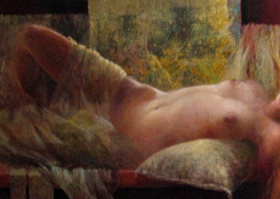 Le repos - Huile sur toile - 120 x 60 cm